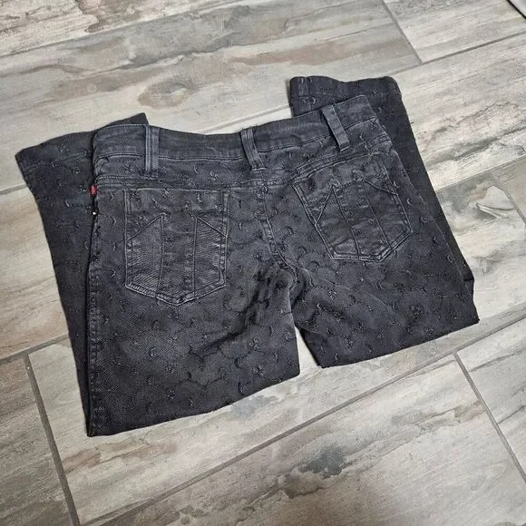 Black Patterned Women Jeans - Picture 6 of 8